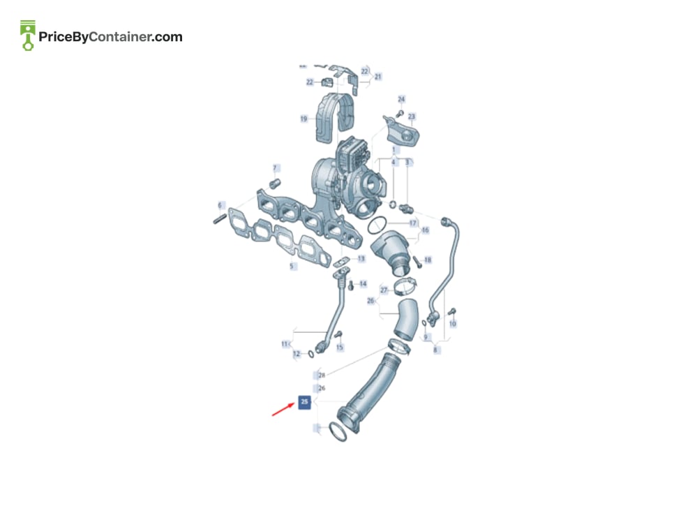 AUDI / VOLKSWAGEN 05L145762D — AUDI / VOLKSWAGEN GENUINE CHARGE AIR TUBE -TURBO 05L145762D
