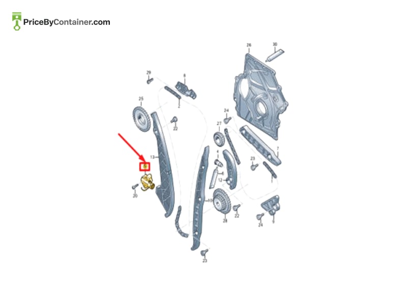 AUDI / VOLKSWAGEN 06K109467AL — AUDI GENUINE CHAIN TENSIONER 06K109467AL