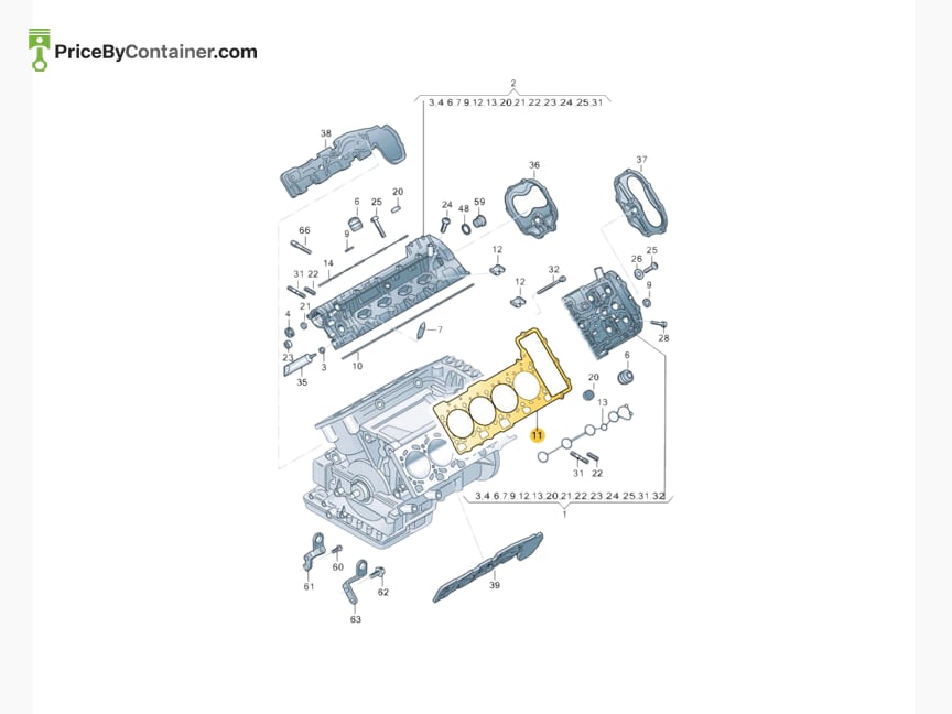 AUDI / VOLKSWAGEN 079103383BR — AUDI GENUINE CYLINDER HEAD GASKET 079103383BR