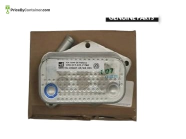 AUDI / VOLKSWAGEN 07K117021C — The Audi Volkswagen Genuine Oil Cooler, referenced by part number 07K117021C or 07K 117 021 C, is an authentic component specifically designed for use in Audi and Volkswagen vehicles, serving a crucial role in the engine’s cooling system. Detailed Description: This genuine oil cooler is an original part manufactured for Audi and Volkswagen vehicles. It’s an essential component installed in the engine’s lubrication system, responsible for cooling the engine oil to maintain optimal operating temperatures. Function : The primary function of the oil cooler is to regulate the temperature of the engine oil. It helps dissipate heat from the engine oil, ensuring it remains within the recommended temperature range for efficient lubrication and engine performance. Quality : As a genuine Audi and Volkswagen component, the Oil Cooler 07K117021C meets stringent quality standards. It is engineered for durability, optimal cooling performance, and compatibility with specific Audi and Volkswagen vehicle models. Capabilities : The Audi Volkswagen Genuine Oil Cooler 07K117021C effectively manages the temperature of the engine oil, contributing to the engine’s proper lubrication and performance. By efficiently cooling the oil, it helps maintain the engine’s overall health and longevity. In summary, the Audi Volkswagen Genuine Oil Cooler 07K117021C is an authentic component designed to regulate the temperature of the engine oil in compatible Audi and Volkswagen vehicles, ensuring optimal engine lubrication and performance.
