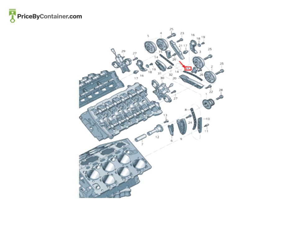 AUDI / VOLKSWAGEN 07P109507B — AUDI GENUINE TENSIONER 07P109507B