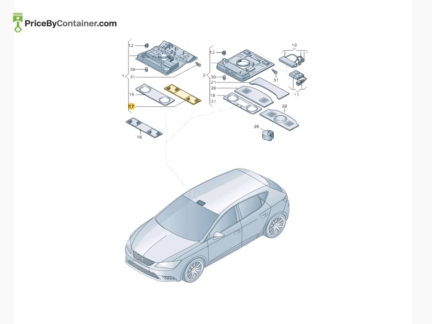 AUDI / VOLKSWAGEN 1K0947133H82V — AUDI GENUINE TRIM PLATE 1K0947133H82V