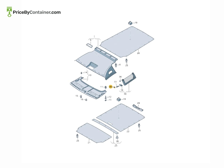 AUDI / VOLKSWAGEN 2K0863497Y20 — AUDI GENUINE COVER 2K0863497Y20