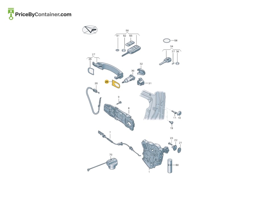 AUDI / VOLKSWAGEN 2K5837211A — AUDI GENUINE PACKING 2K5837211A