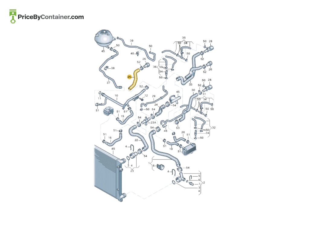 AUDI / VOLKSWAGEN 3C0121157AL — AUDI GENUINE COOLING HOSE 3C0121157AL
