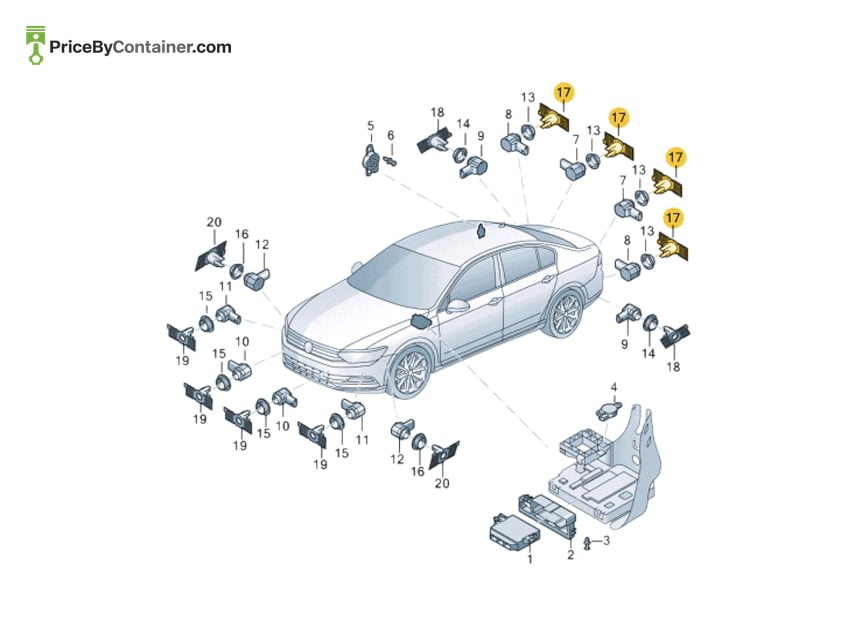 AUDI / VOLKSWAGEN 3G9998491A — AUDI GENUINE Bracket 3G9998491A