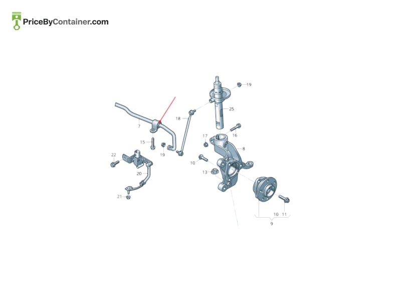 AUDI / VOLKSWAGEN 3Q0411303T — AUDI / VOLKSWAGEN GENUINE STABILIZER BAR 3Q0411303T