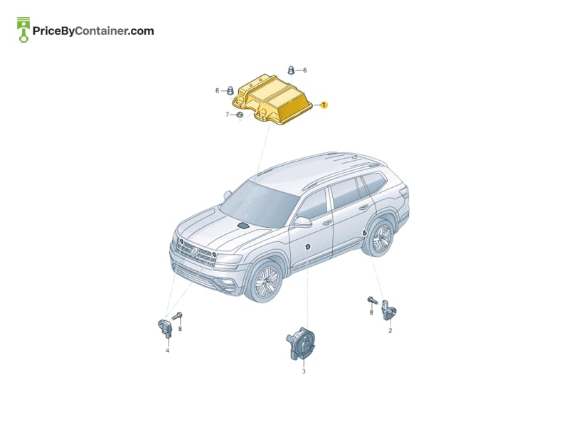 AUDI / VOLKSWAGEN 3Q0959655DB — AUDI / VOLKSWAGEN GENUINE AIR BAG CONTROL MODULE 3Q0959655DB