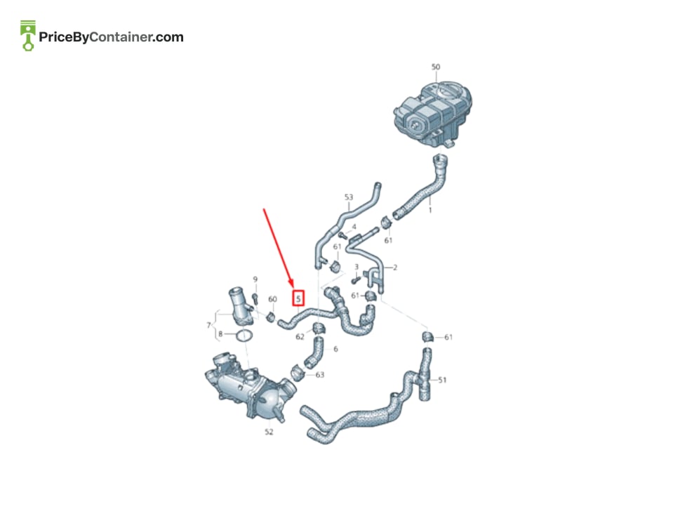 AUDI / VOLKSWAGEN 4G0122109M — AUDI GENUINE HOSE 4G0122109M