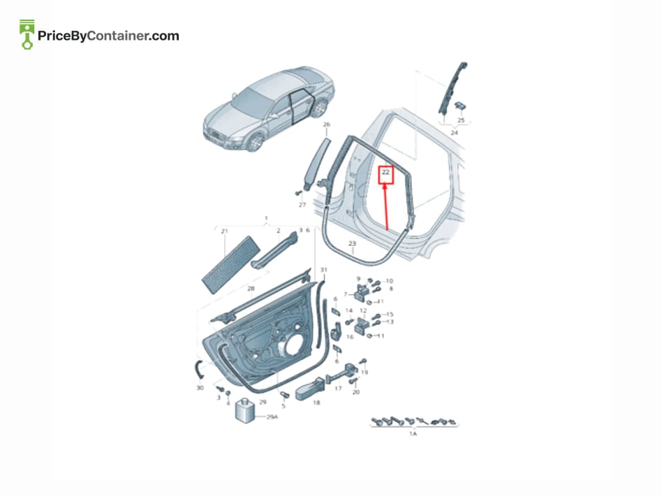 AUDI / VOLKSWAGEN 4G8845696H — AUDI GENUINE DOOR SEAL 4G8845696H