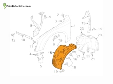 AUDI / VOLKSWAGEN 4H0821172M — AUDI / VOLKSWAGEN GENUINE FENDER LINER FRT RH 4H0821172M