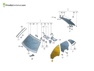 AUDI / VOLKSWAGEN 4K0845022 — AUDI / VOLKSWAGEN GENUINE DOOR GLASS 4K0845022