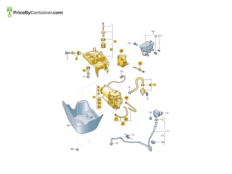 AUDI / VOLKSWAGEN 4M0616005J — AUDI / VOLKSWAGEN GENUINE AIR COMPRESSOR 4M0616005J