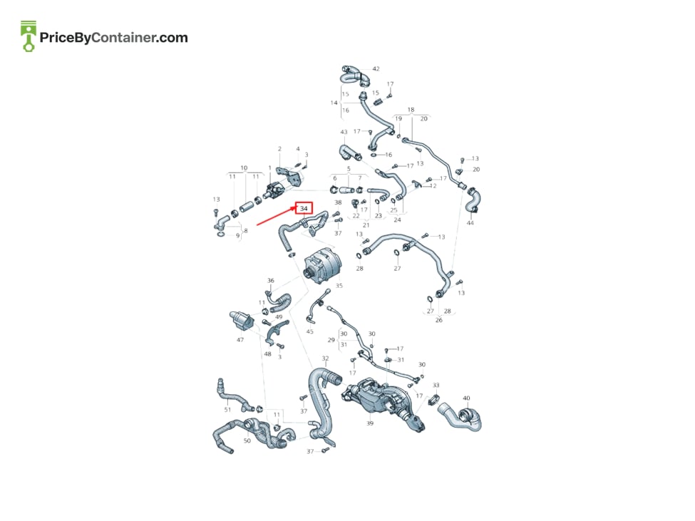 AUDI / VOLKSWAGEN 4M8121661A — AUDI / VOLKSWAGEN GENUINE COOLANT PIPE 4M8121661A