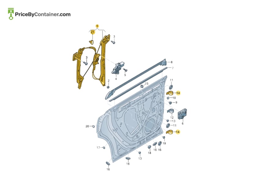 AUDI / VOLKSWAGEN 4M8839462 — AUDI / VOLKSWAGEN GENUINE WINDOW REGULATOR 4M8839462