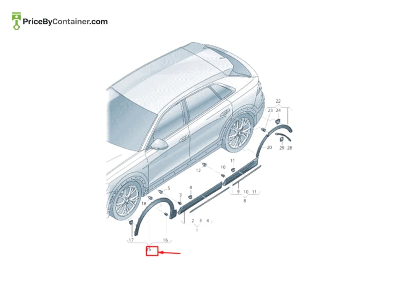 AUDI / VOLKSWAGEN 4M8853718JGRU — AUDI / VOLKSWAGEN GENUINE WHEEL ARCH MOLDING R 4M8853718JGRU