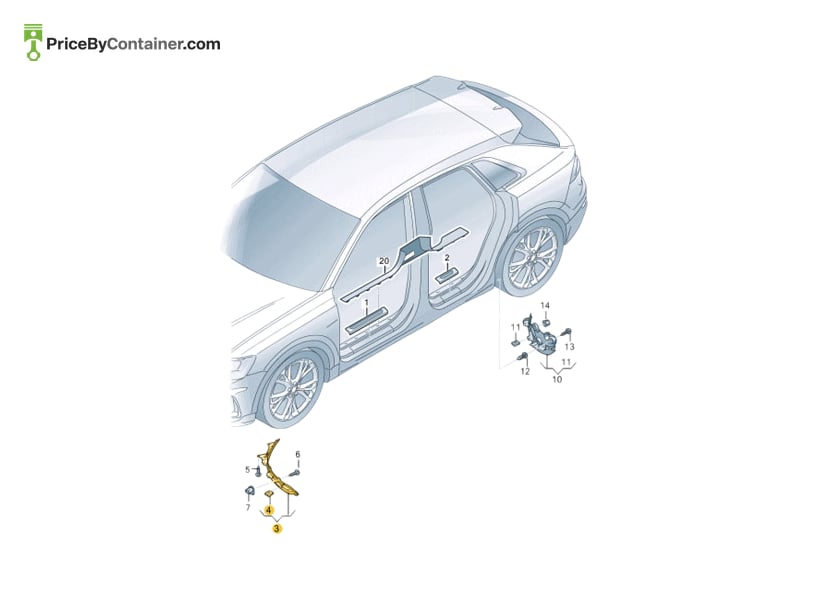 AUDI / VOLKSWAGEN 4M8853888E — AUDI / VOLKSWAGEN GENUINE SPOILER 4M8853888E