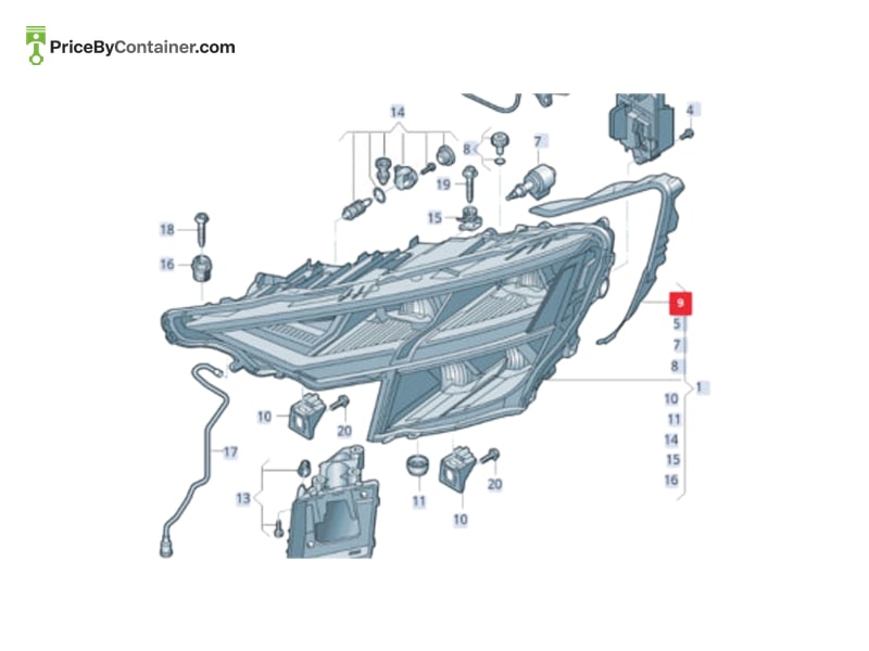 AUDI / VOLKSWAGEN 4M8941192 — AUDI GENUINE SEAL FRAME 4M8941192