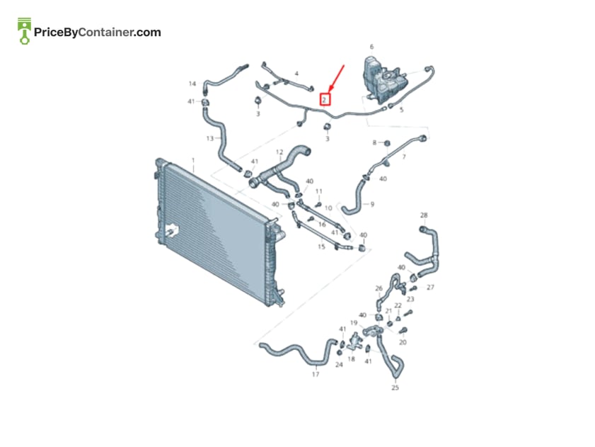 AUDI / VOLKSWAGEN 4N0121081AG — AUDI GENUINE COOLANT HOSE 4N0121081AG