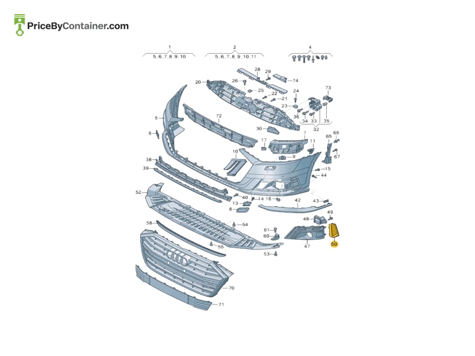 AUDI / VOLKSWAGEN 4N0807667AGRU — AUDI / VOLKSWAGEN GENUINE CAP 4N0807667AGRU