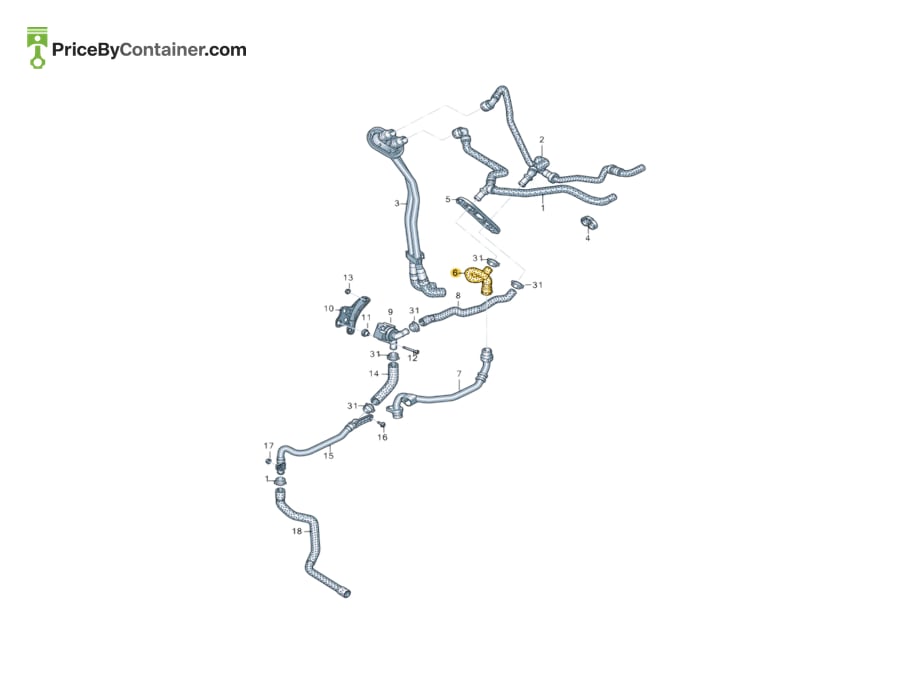 AUDI / VOLKSWAGEN 4N0819334AT — AUDI / VOLKSWAGEN GENUINE COOLANT HOSE 4N0819334AT