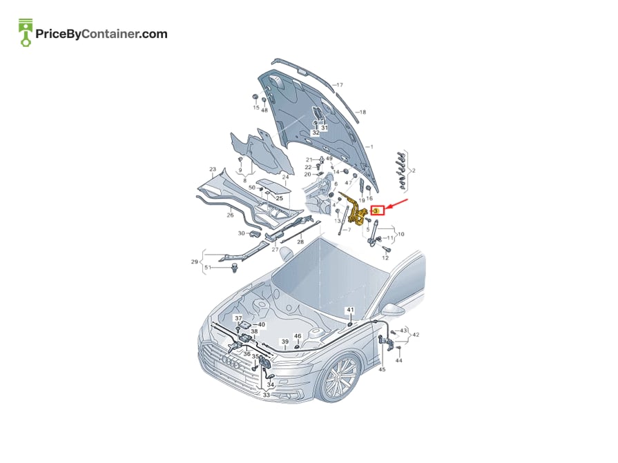AUDI / VOLKSWAGEN 4N0823301G — AUDI / VOLKSWAGEN GENUINE LID HINGE LH 4N0823301G