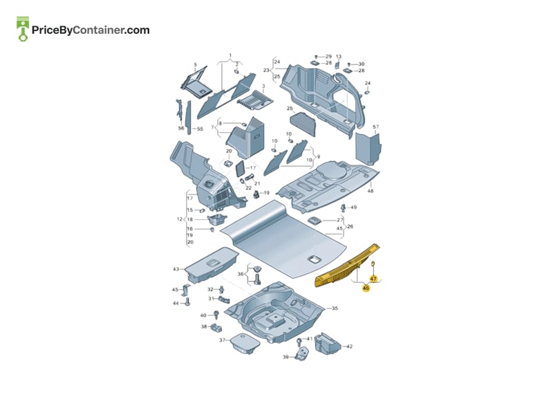 AUDI / VOLKSWAGEN 4N08634714PK — AUDI / VOLKSWAGEN GENUINE TRIM COVER 4N08634714PK