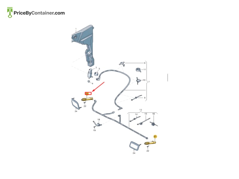 AUDI / VOLKSWAGEN 4N0955101D — AUDI / VOLKSWAGEN GENUINE WASHER NOZZLE LHS 4N0955101D