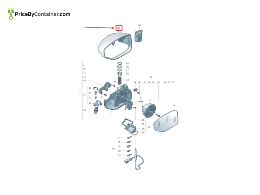 AUDI / VOLKSWAGEN 4N1857528BGRU — AUDI GENUINE COVER 4N1857528BGRU