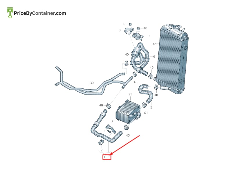 AUDI / VOLKSWAGEN 4S0121049 — AUDI GENUINE COOLANT HOSE 4S0121049