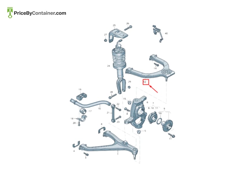 AUDI / VOLKSWAGEN 4S0407506B — AUDI GENUINE UPPER ARM 4S0407506B