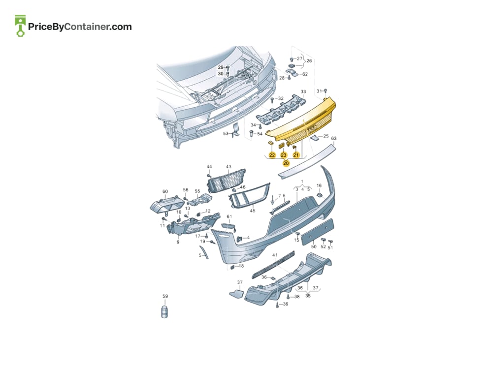 AUDI / VOLKSWAGEN 4S7807649BGRU — AUDI GENUINE COVER REAR 4S7807649BGRU