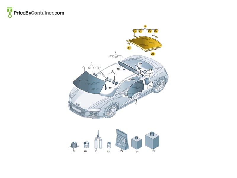 AUDI / VOLKSWAGEN 4S8845501NVB — AUDI / VOLKSWAGEN GENUINE REAR WINDSCREEN GLASS 4S8845501NVB