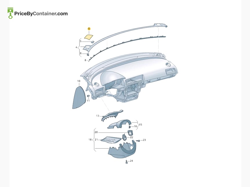 AUDI / VOLKSWAGEN 561857210A81U — AUDI / VOLKSWAGEN GENUINE RH SPEAKER COVER -DASHBOARD 561857210A81U