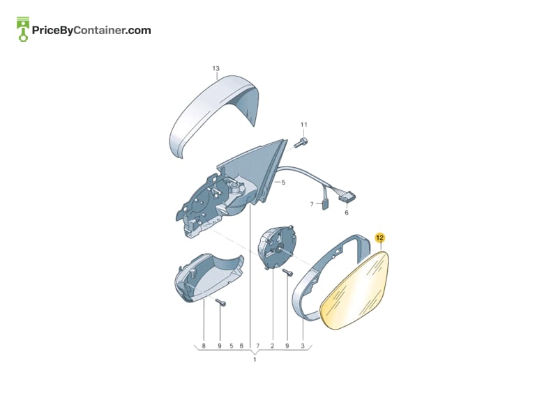 AUDI / VOLKSWAGEN 561857521S — AUDI / VOLKSWAGEN GENUINE MIRROR OUTER LH 561857521S