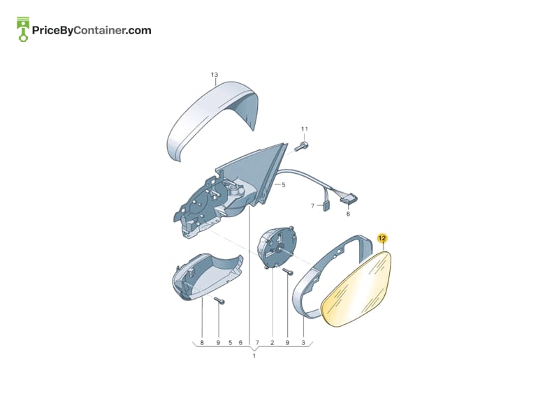 AUDI / VOLKSWAGEN 561857522AC — AUDI / VOLKSWAGEN GENUINE MIRROR RH 561857522AC