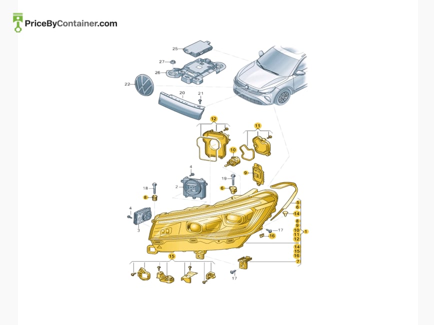 AUDI / VOLKSWAGEN 571941077 — AUDI / VOLKSWAGEN GENUINE HEADLIGHT LH 571941077