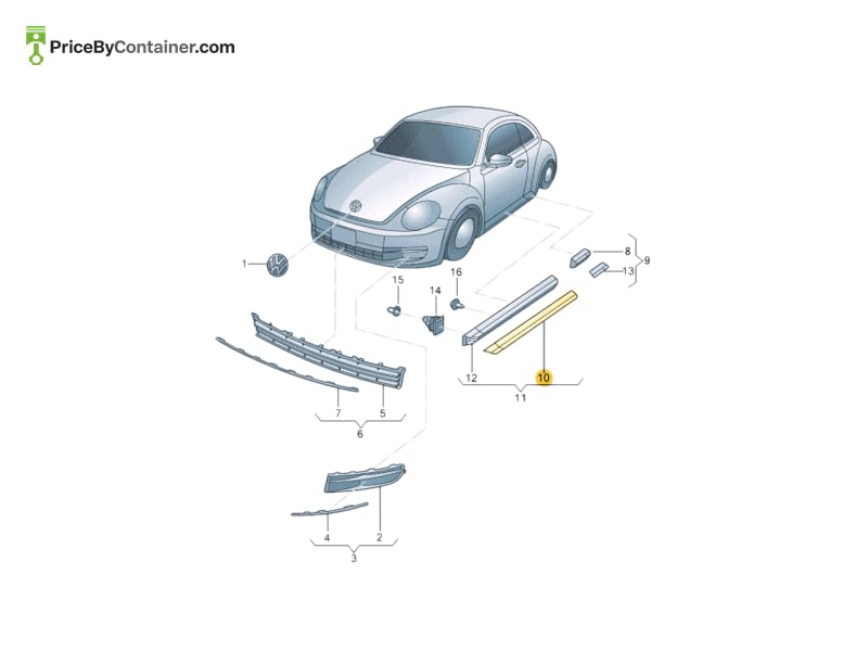 AUDI / VOLKSWAGEN 5C5837380 — AUDI / VOLKSWAGEN GENUINE MOULDING 5C5837380