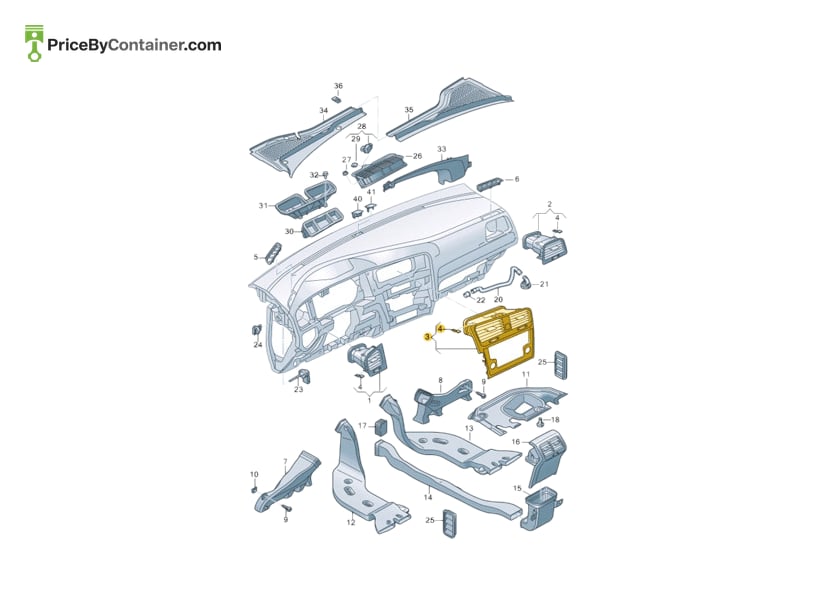AUDI / VOLKSWAGEN 5G1819728AGQYI — AUDI / VOLKSWAGEN GENUINE CENTRE GRILLE 5G1819728AGQYI