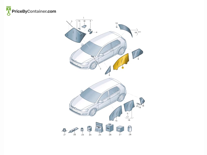 AUDI / VOLKSWAGEN 5G3845201B — AUDI / VOLKSWAGEN GENUINE WINDOW 5G3845201B