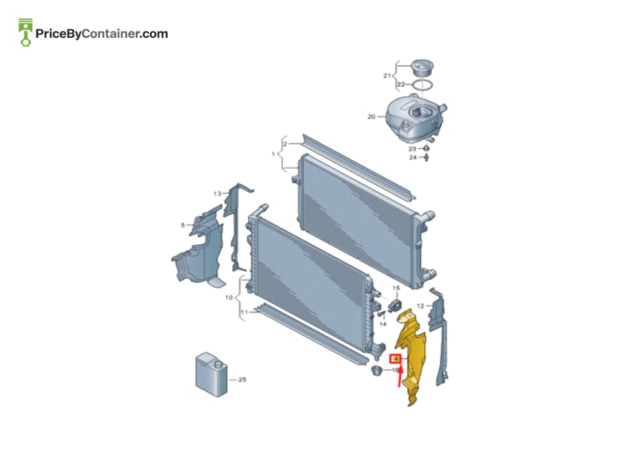 AUDI / VOLKSWAGEN 5H0121283B — AUDI GENUINE RADIATOR SUPPORT BUFFLE 5H0121283B