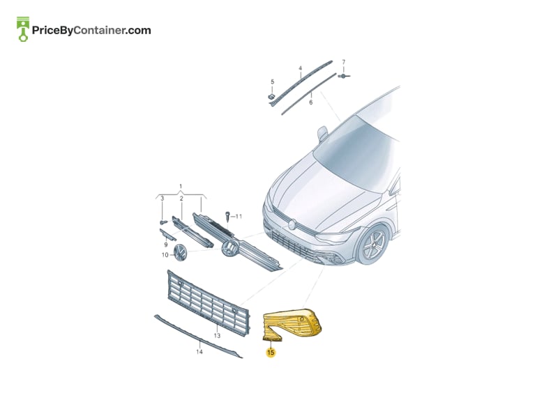 AUDI / VOLKSWAGEN 5H0853665K041 — AUDI / VOLKSWAGEN GENUINE LOWER GRILL 5H0853665K041