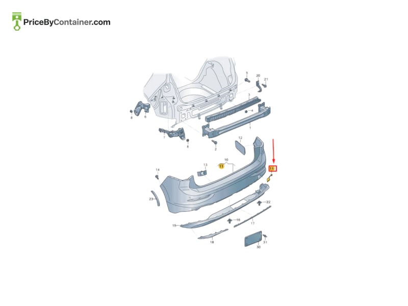 AUDI / VOLKSWAGEN 5H6807441GRU — AUDI / VOLKSWAGEN GENUINE COVER 5H6807441GRU