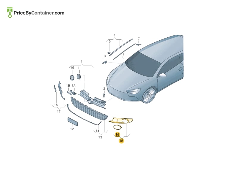 AUDI / VOLKSWAGEN 5K0853665A9B9 — AUDI / VOLKSWAGEN GENUINE VENT GRILL LH 5K0853665A9B9