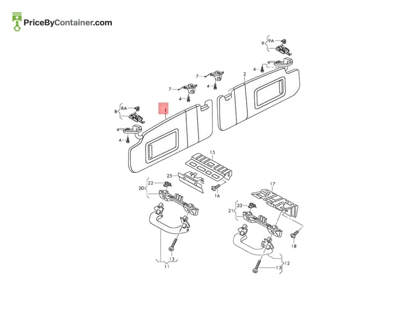 AUDI / VOLKSWAGEN 5N0857551H3H8 — AUDI / VOLKSWAGEN GENUINE MIRROR AND COVER 5N0857551H3H8