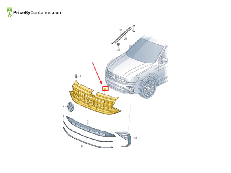 AUDI / VOLKSWAGEN 5NA853651BCZLL — AUDI / VOLKSWAGEN GENUINE GRILLE 5NA853651BCZLL