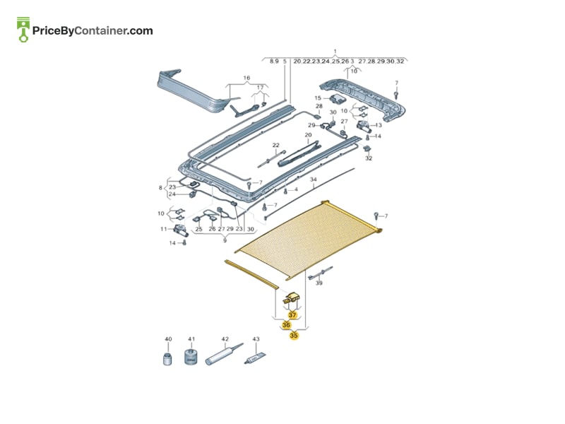 AUDI / VOLKSWAGEN 5NA877307FG2 — AUDI / VOLKSWAGEN GENUINE ROOF SUNBLIND 5NA877307FG2