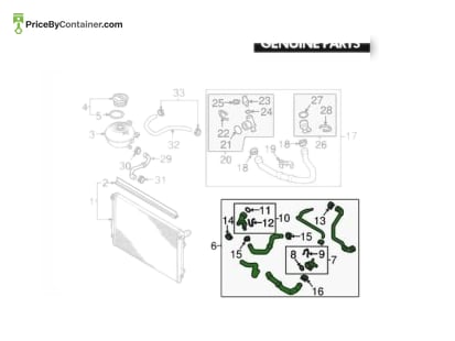 AUDI / VOLKSWAGEN 5Q0122101DT — Audi Genuine Original New Water Hose 5Q0122101DT Replace : 5Q0122101CJ / 5Q0122101DQ Description: This proves that the Audi Genuine water hose is an authentic Audi item. Genuine components are produced by the carmaker or on its behalf and are made to adhere to the vehicle’s original specifications.The item is a water hose, which is an essential component of the car’s cooling system. To control engine temperature, water hoses move coolant between the engine, radiator, and other parts. This particular water hose can only be uniquely identified by its part number. Accurate identification and compatibility checking are two of its uses. Operational and Capabilities: The Audi Genuine vehicle’s cooling system cannot operate properly without the water hose. It permits coolant to circulate, controlling engine temperature and averting overheating. Compatibility: It’s critical to confirm that the water hose is appropriate for the particular year, make, and model of Audi car. To verify compatibility, cross-reference the part number “5Q0122101DT” with the vehicle’s specs. Quality: Reliability and excellent quality are hallmarks of genuine parts. They are made in accordance with the manufacturer’s specifications, guaranteeing a good fit and maximum functionality. It is advisable to confirm that this water hose is compatible with the particular Audi model before buying or installing it, and to seek advice from a competent mechanic if necessary. Using original components extends the life of the cooling system and preserves the integrity of the car.