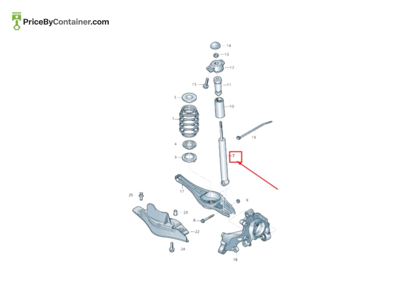 AUDI / VOLKSWAGEN 5QF513045M — AUDI / VOLKSWAGEN GENUINE SHOCKABSORBER 5QF513045M