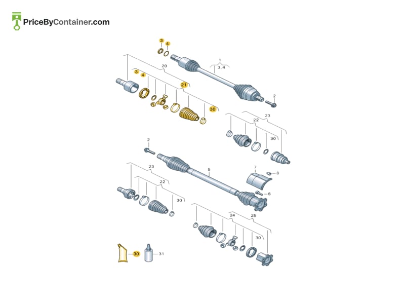 AUDI / VOLKSWAGEN 5QN498201C — AUDI / VOLKSWAGEN GENUINE AXLE BOOT 5QN498201C